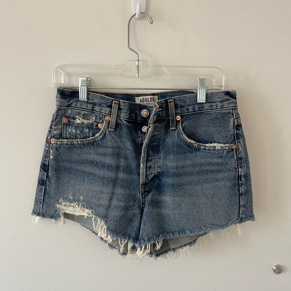 Agolde Button Fly Jean Shorts - Picture 1 of 6